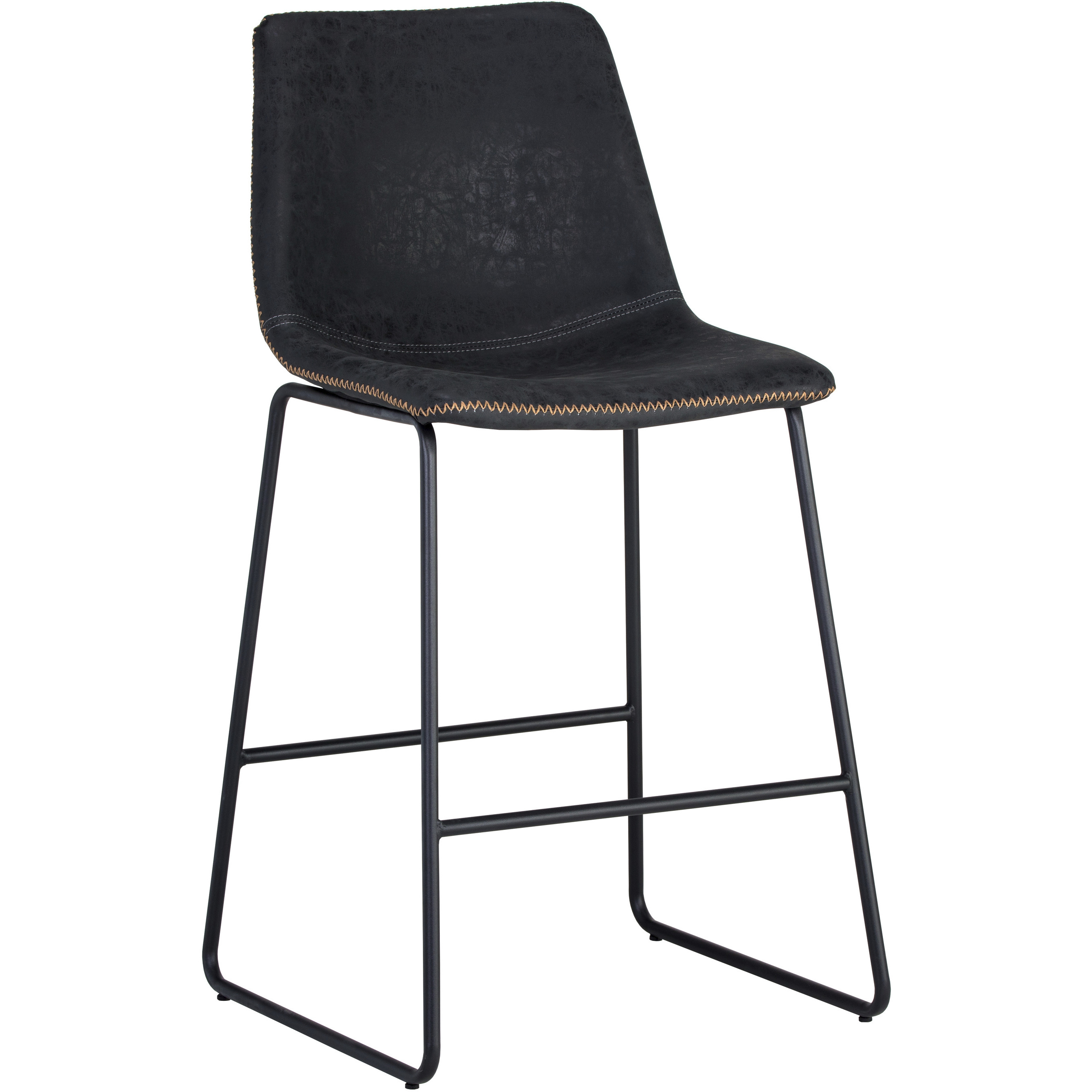 Cal 39.5 inch Antique Black Counter Stool, Set Of 2